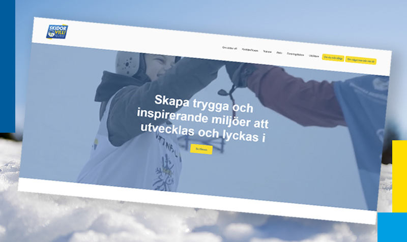 Skärmbild av webbplatsen Skidor vill